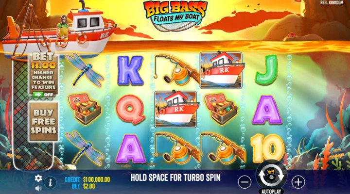 Juego base de la slot Big Bass Floats my Boat